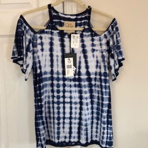 Chaser Cold Shoulder Tie-dye top